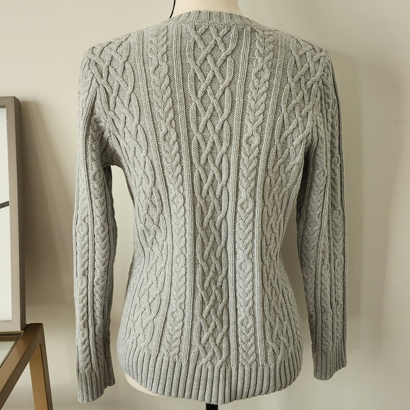 PRIA ladies gray cable knit sweater size M - Picture 7 of 8